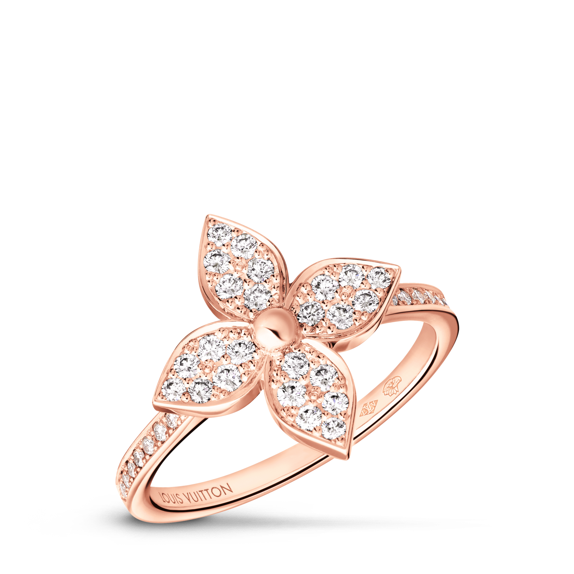 Louis Vuitton フラワーモチーフ ストーン リング Idylle Blossom Ring, Pink Gold and Diamonds - Categories | LOUIS